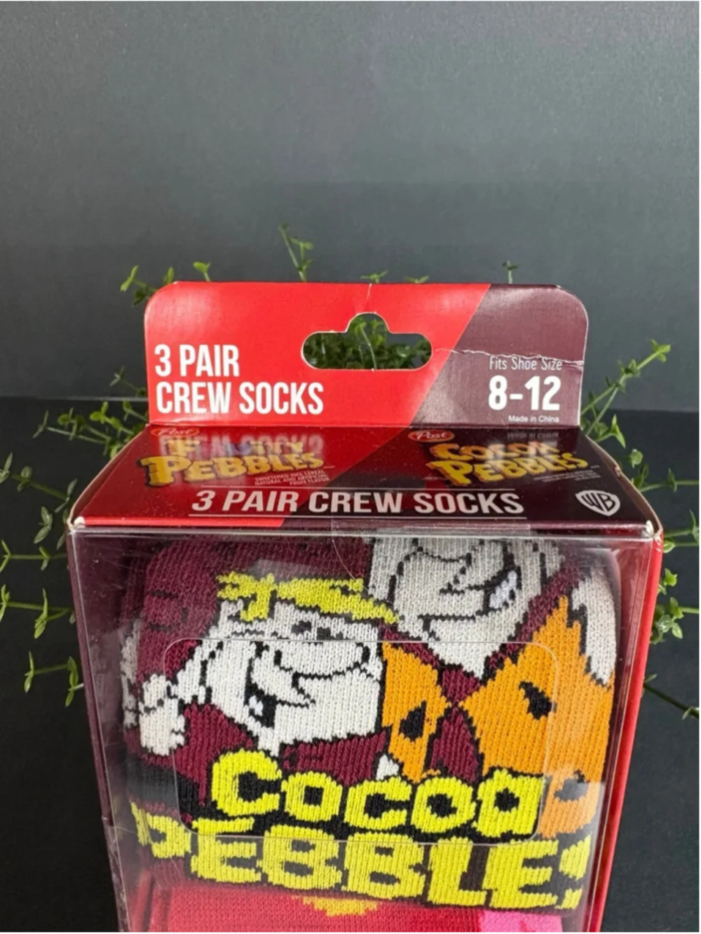 Post Coco Pebbles Three Pairs Crew Socks Men’s Shor Sizes 8-12 Bioworld